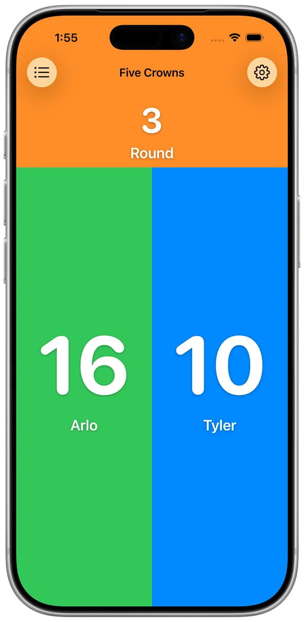 KeepCount board with large colored counter tiles