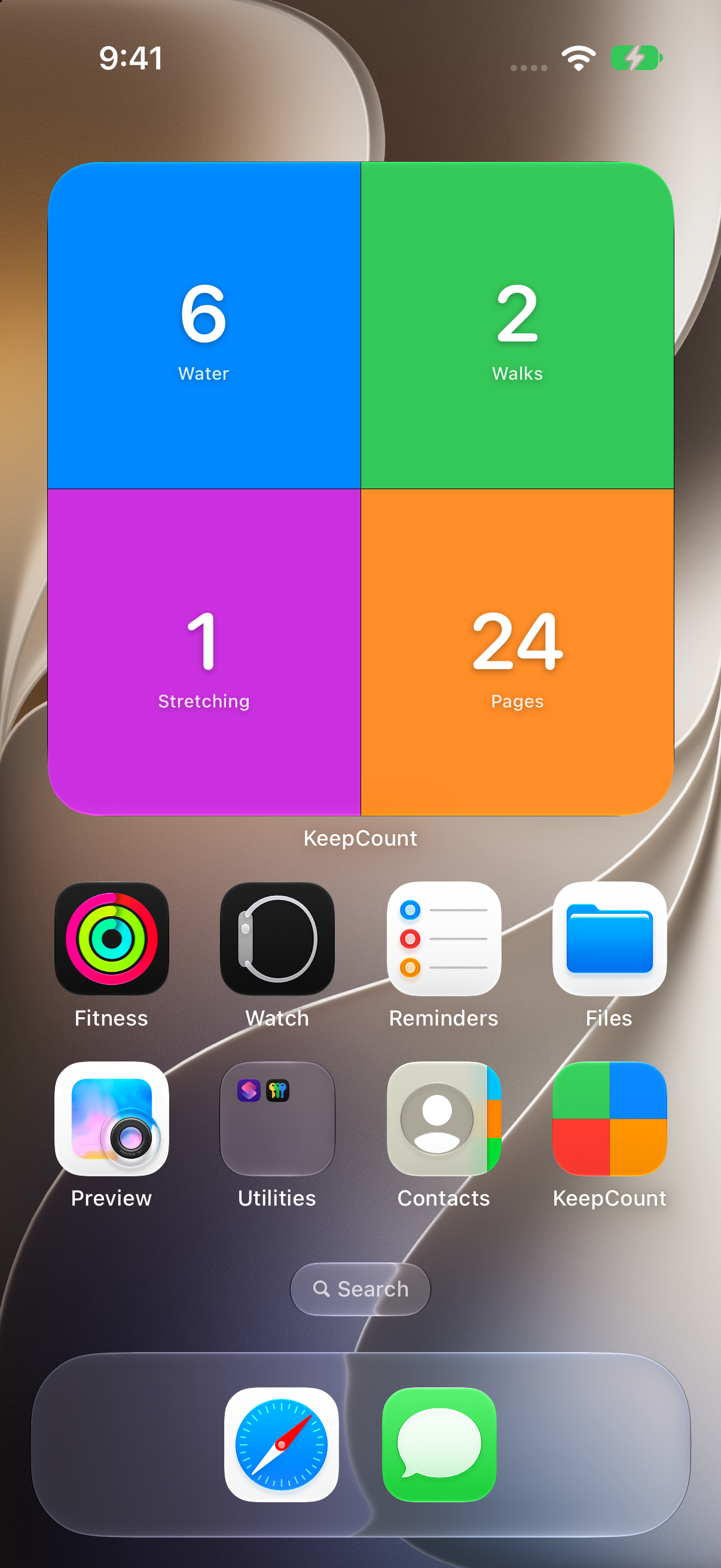 Count from your Home Screen. Tap your board widget to add or subtract.
