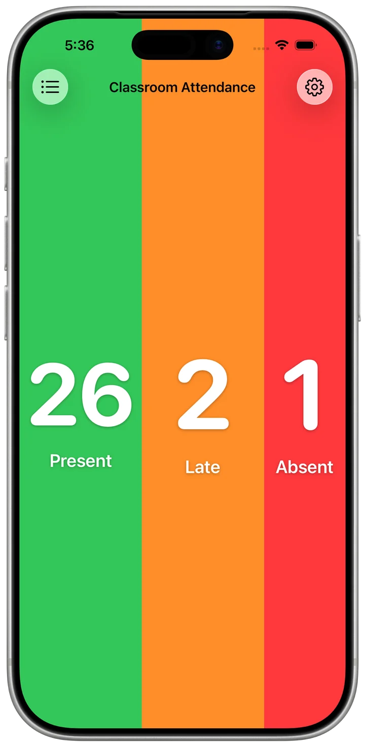 Classroom attendance counters in KeepCount