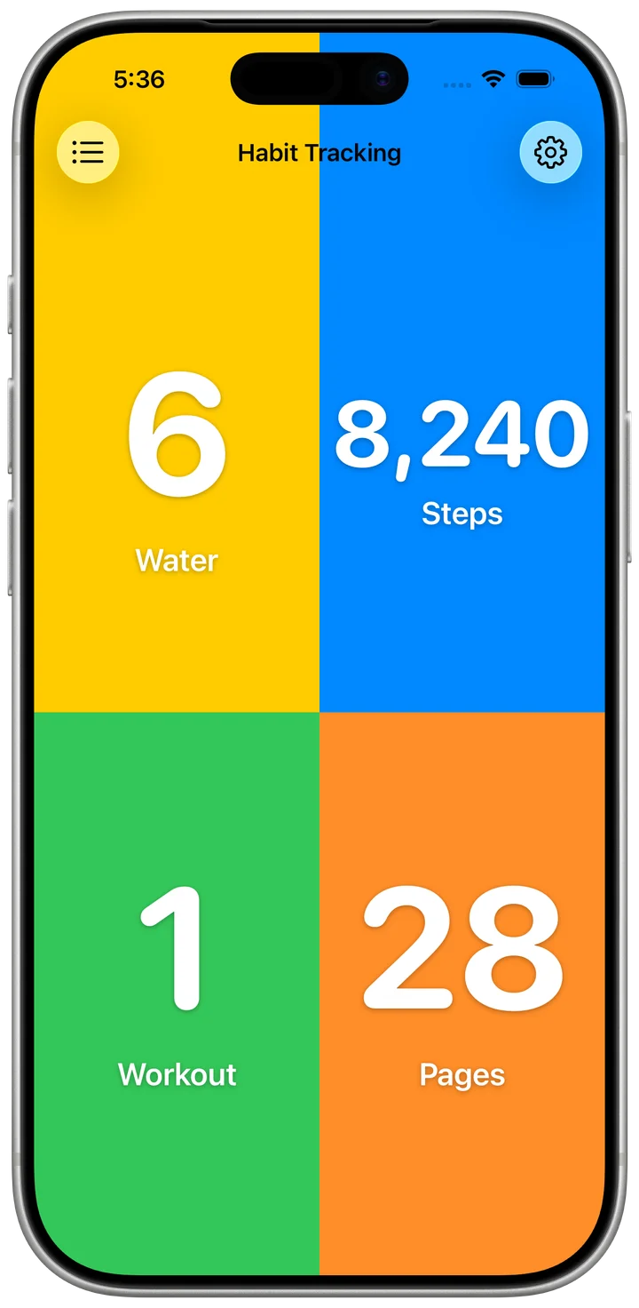 Habit tracking counters in KeepCount