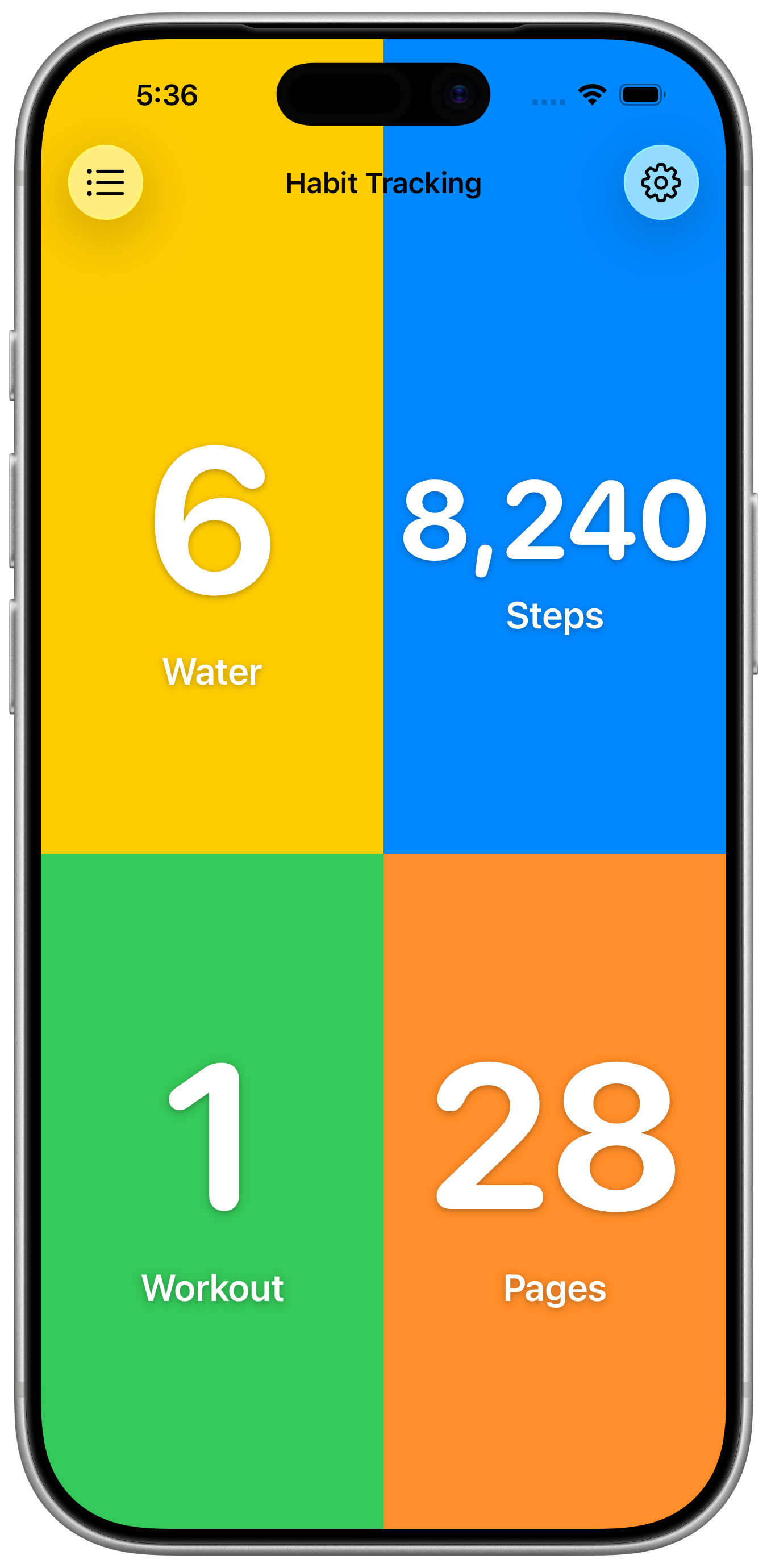 Habit tracking counters in KeepCount