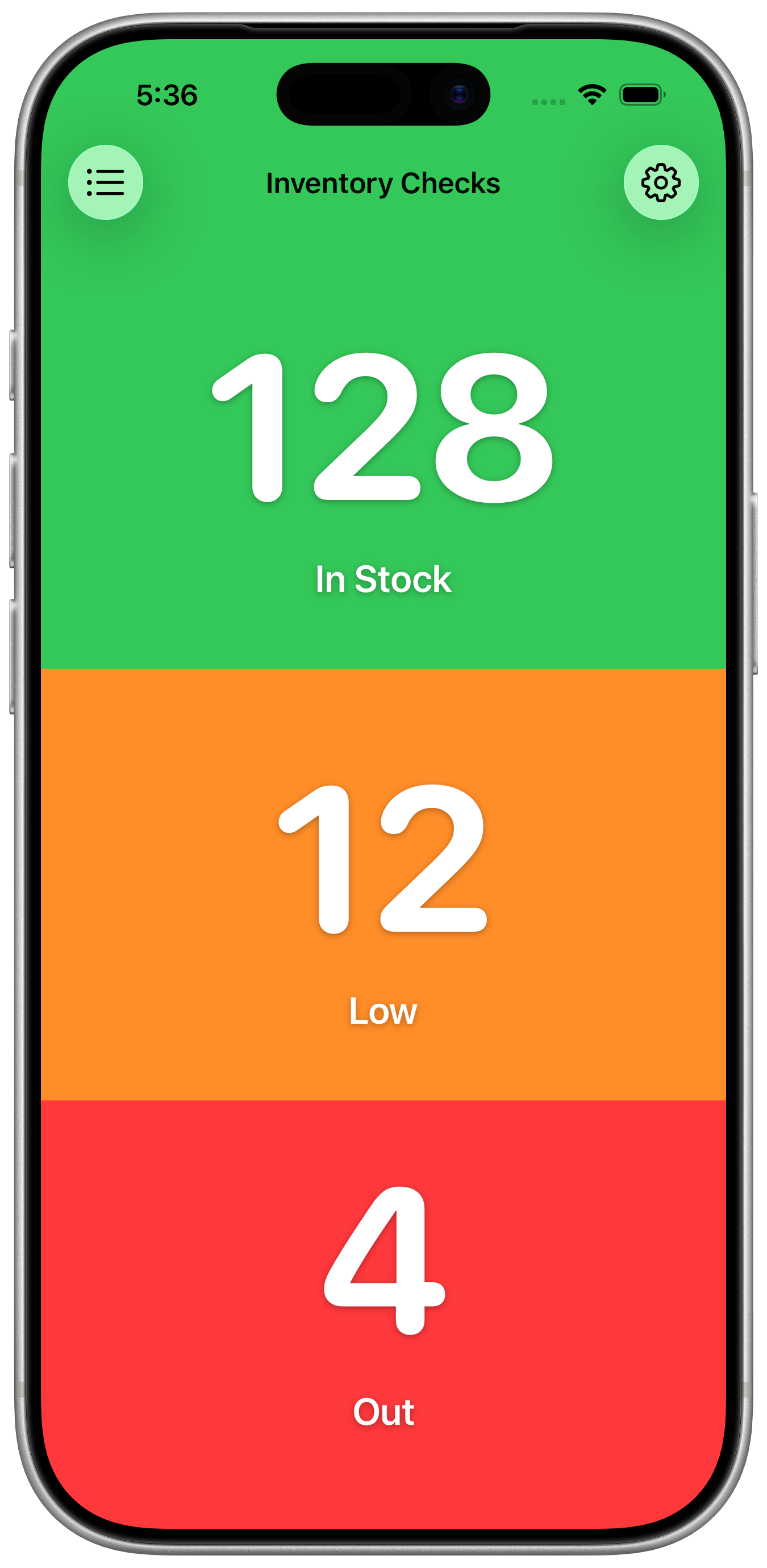 Inventory checks counters in KeepCount